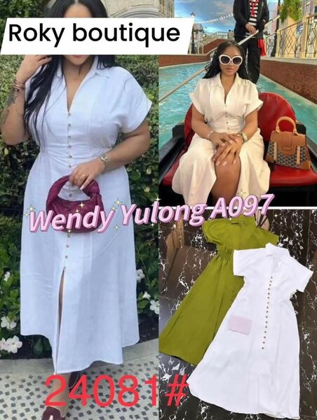 Très belle robe disponible en blanc, vert , noir et rose