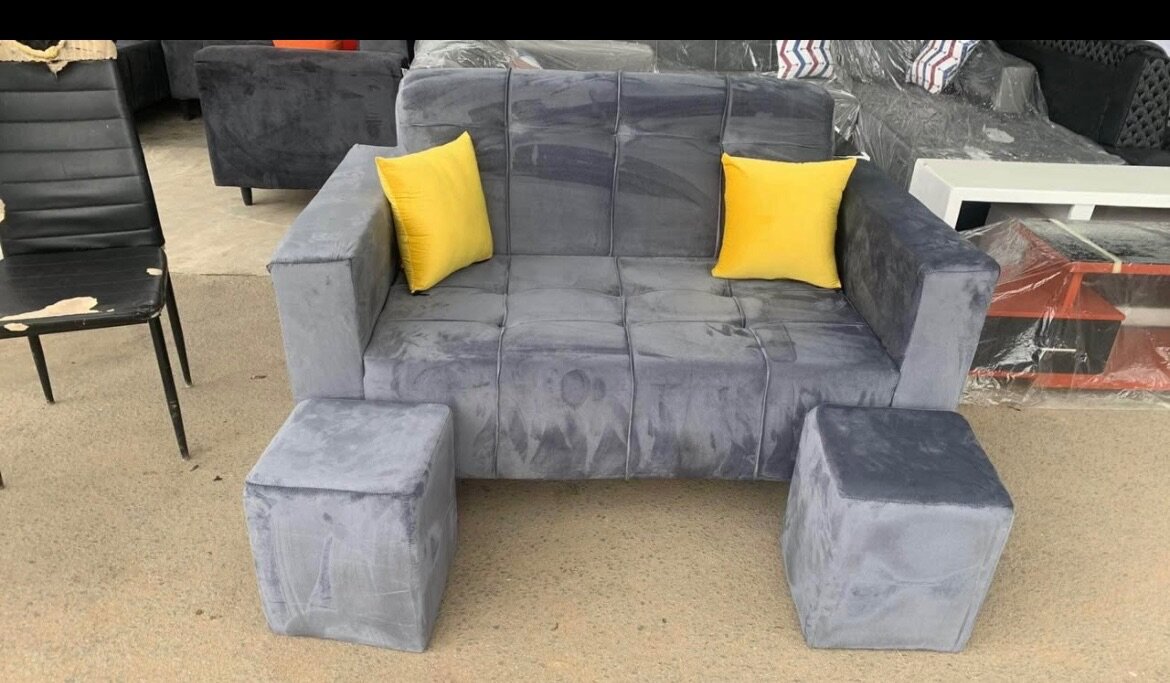 Canapé 2 Places avec Poufs