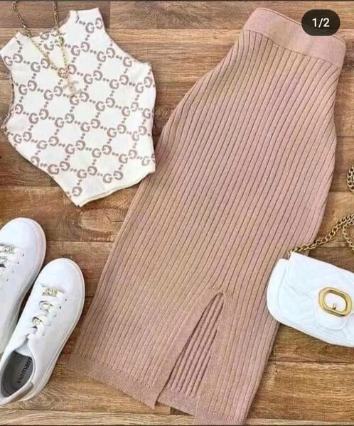 Women's Cotton suit, Top and Skirt