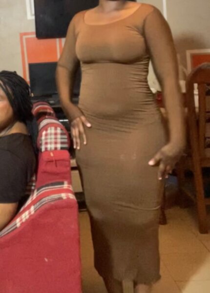 Robe moulante marron