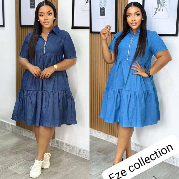 Robe en jean élégante zip