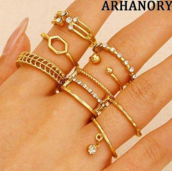 Lot de bagues dorées