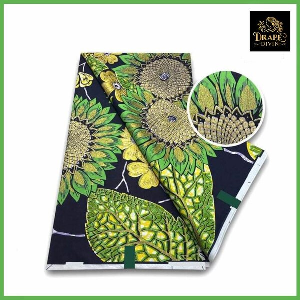 Pagne Grand Super wax cire brillante avec paillettes