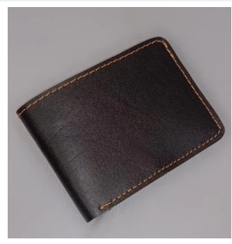 Bifold Men's Leather Wallet,Card holder,coins safety pocket with button