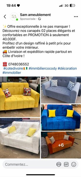 Canapé 2 Places Élegant