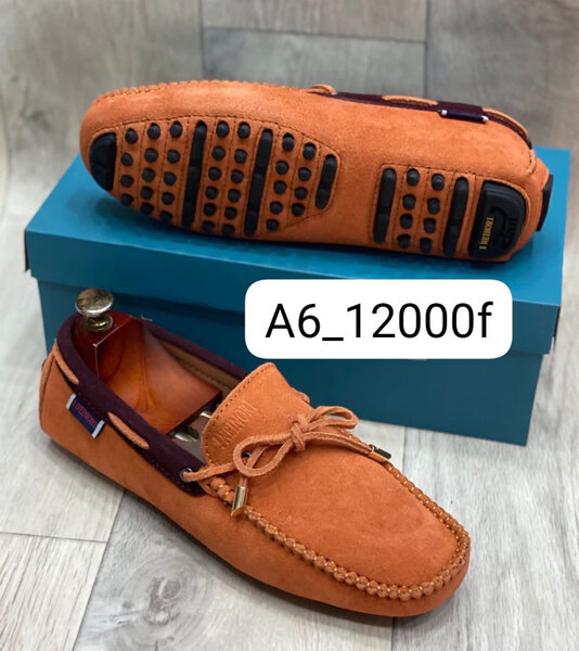 Mocassins en Daim Orange