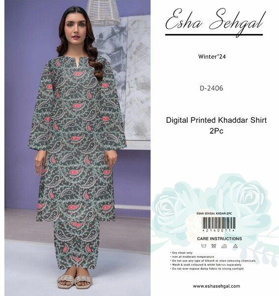 Esha Sehgal Printed Khaddar Suit
