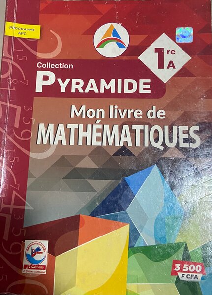 Livre de Mathématiques 1re A