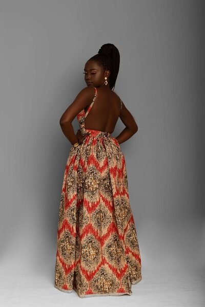 Pantalon large imprimé ethnique