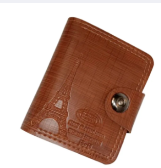 Attractive men's wallet Bi fold wallet stylish slim wallet card holder with small button multi function wallet