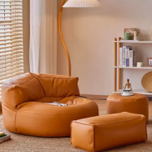 Loaf Leatherite Bean Bag with Footrest