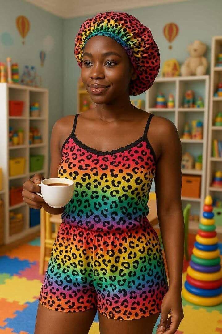 Pyjama Léopard Arc-en-ciel Femme