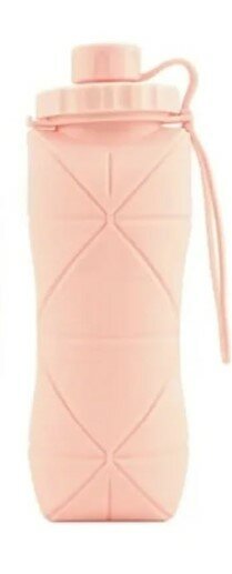 Bouteille pliable en silicone rose