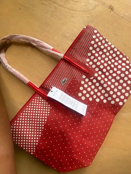 Sac cabas pois rouge élégant