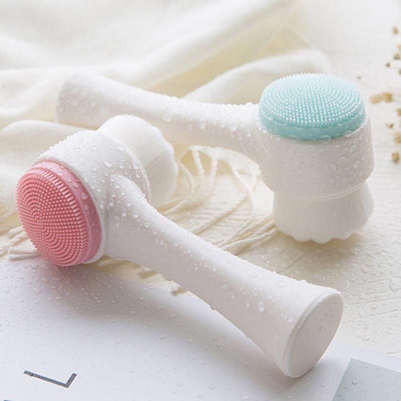 Face brush and silicone scrub