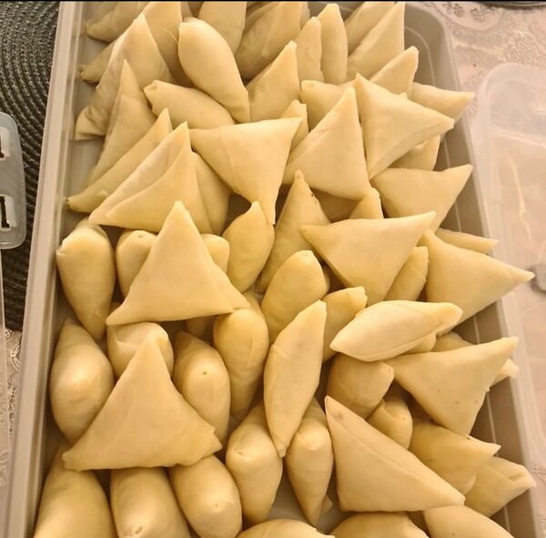 Frozen spring rolls and samosas