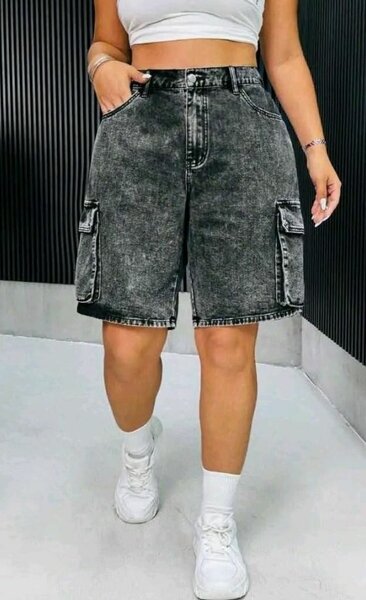 Shorts cargo en jean femme