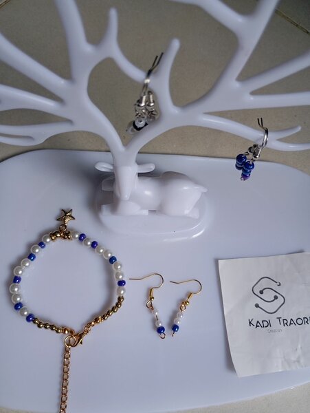 Bracelet en acier perlé+boucle