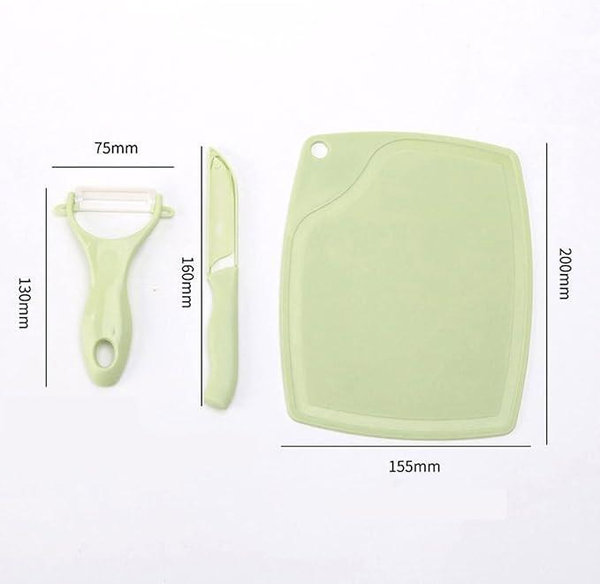 Cute 3 PC's of 1x peeler 1x knife 1x cutting board