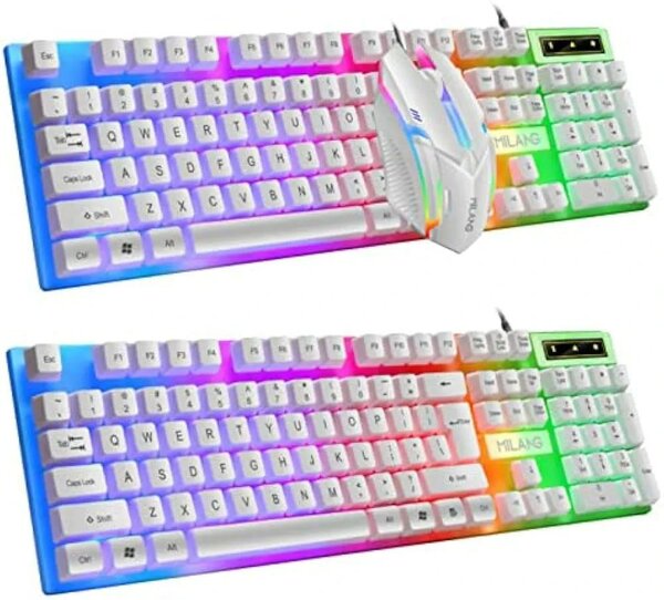 Clavier + Souris USB filaire Avec Lumière RGB
