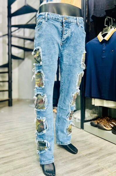 Pantalon cargo en jeans