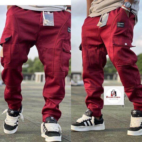 Pantalon cargo rouge pour hommes