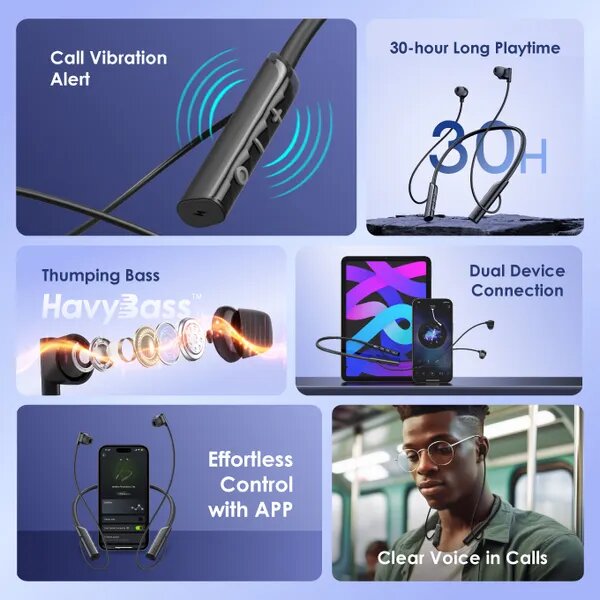 Wireless Bluetooth Neckband Earphones