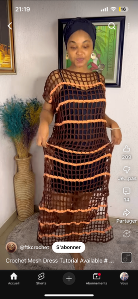 Robe maillée crochet bohème