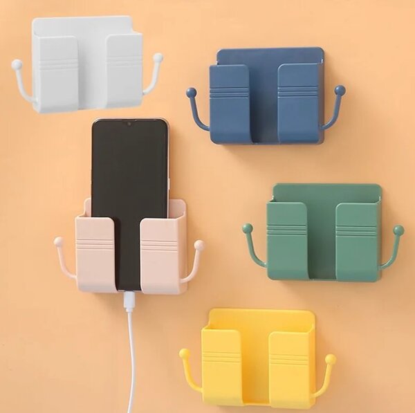 Support Téléphone & Chargeur Mural à 2 Crochets