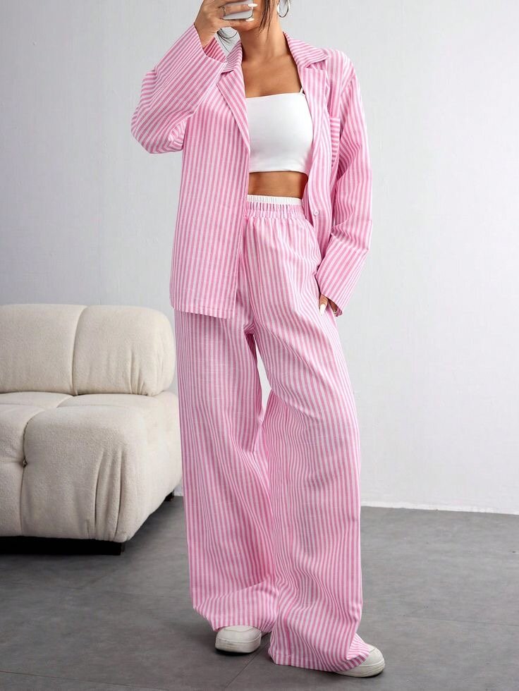 Ensemble Pyjama Rayé Femme