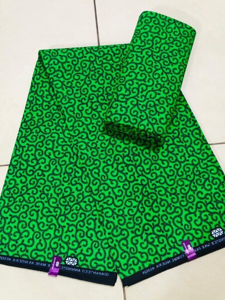 Tissu African print vert