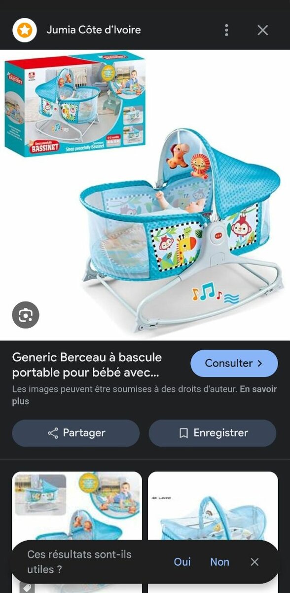 Berceau portable vibrant bébé