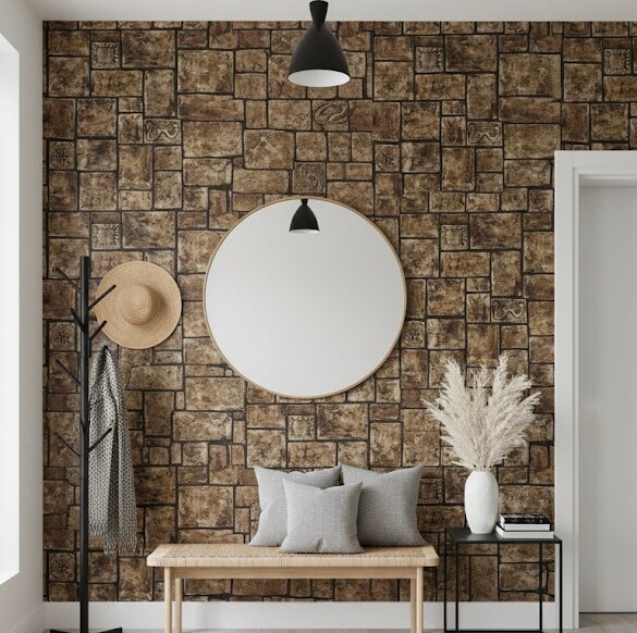 Papier peint effet pierre