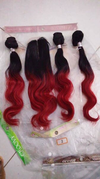 Extensions cheveux ondulés rouges
