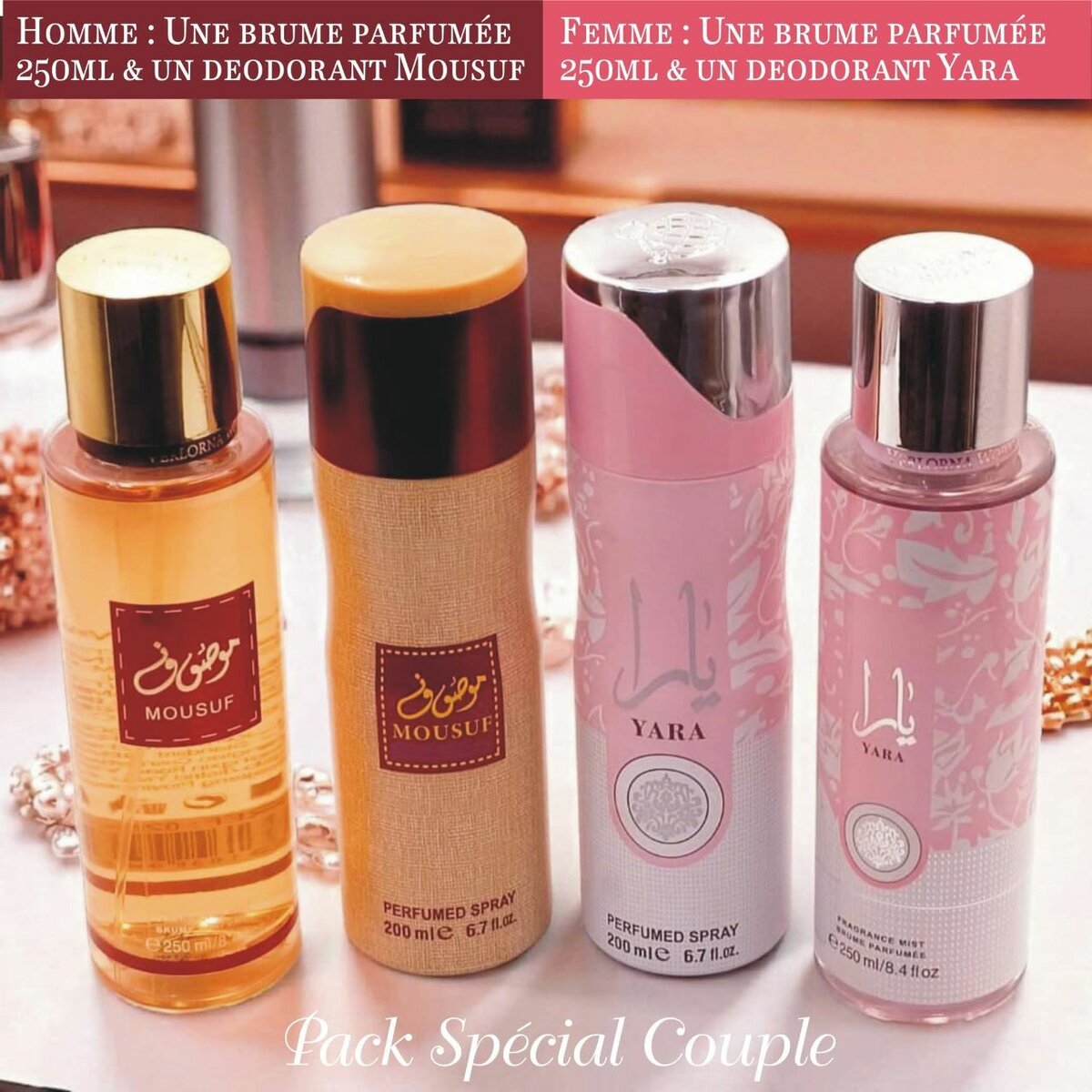 Pack Brumes Parfumées Mousuf Yara