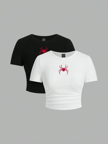 T-shirts courts araignée femme