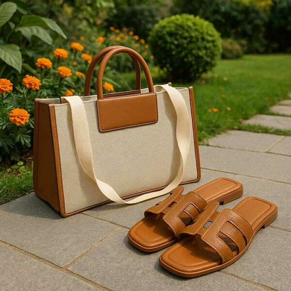 Sac à main et sandales élégants
