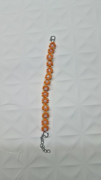 Bracelet perles orange
