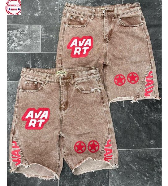 Shorts en denim avec patchs