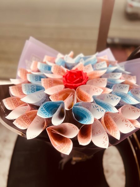 Bouquet Cadeau en Argent Unique