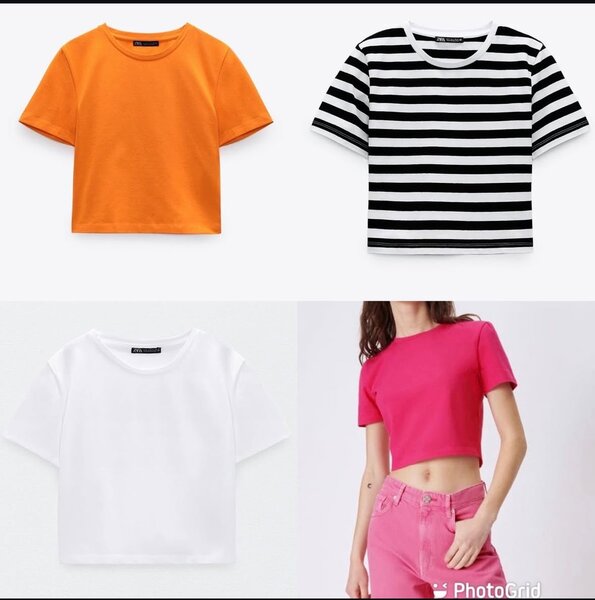 Zara tops. Only pink and orange available.