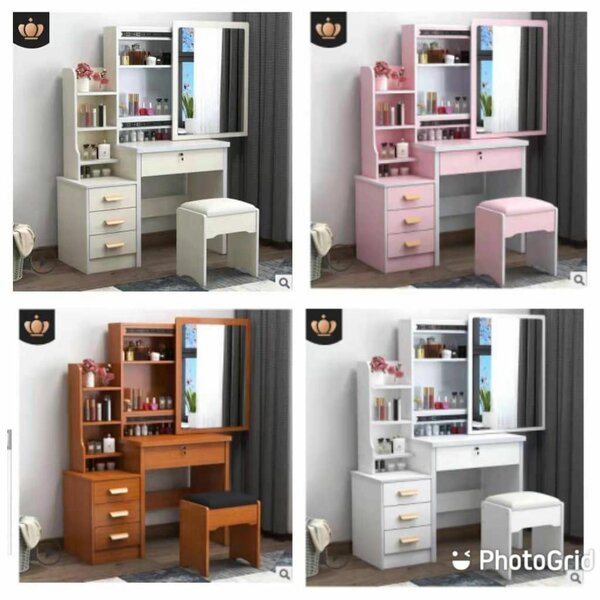 Vanity dresser and slidind mirro