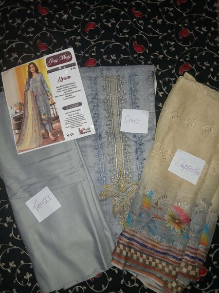 EMBROIDERED LINEN 3 PC