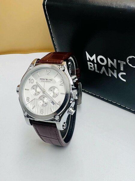 Montre élégante homme marron