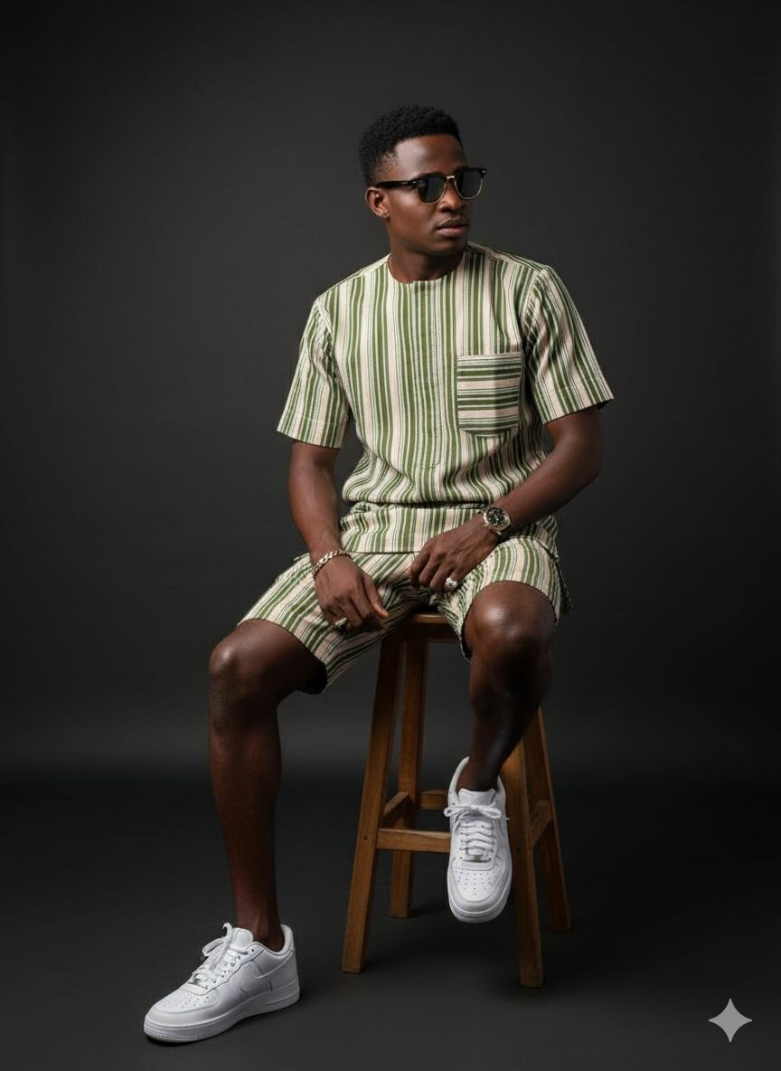 Ensemble Homme Rayé Élégant