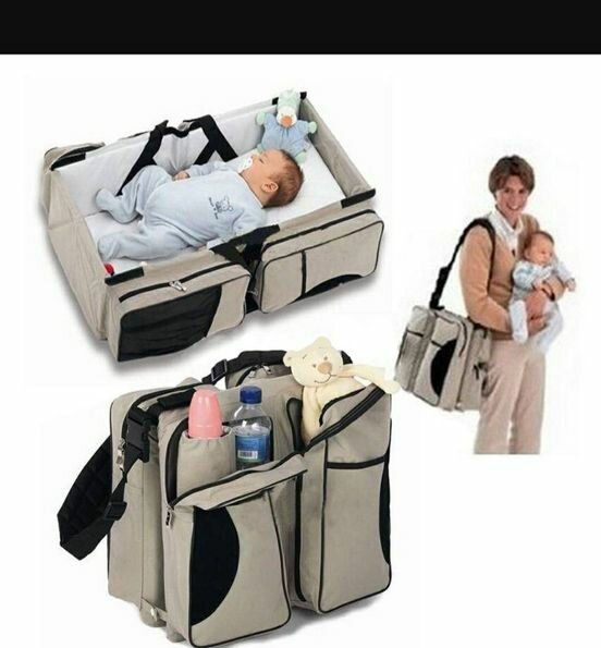 Convertible baby diaper bag. 