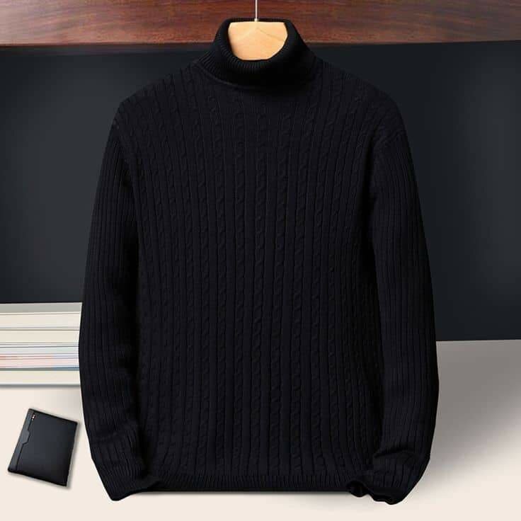 Pull à col roulé torsadé homme