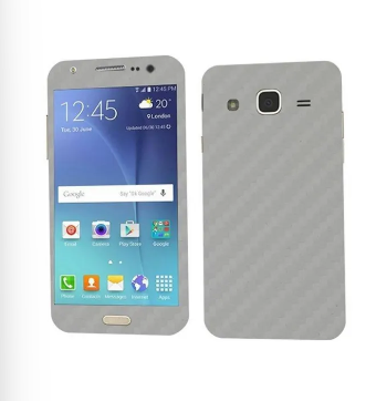 Samsung Galaxy J5 2015 Silver Carbon Fiber Texture Mobile Skin
