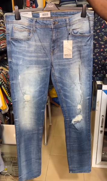 Biker Tattered Stretch Jeans