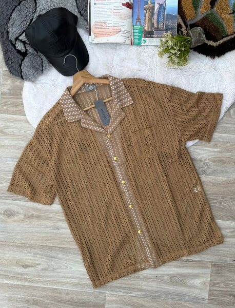 Chemise Résille Marron